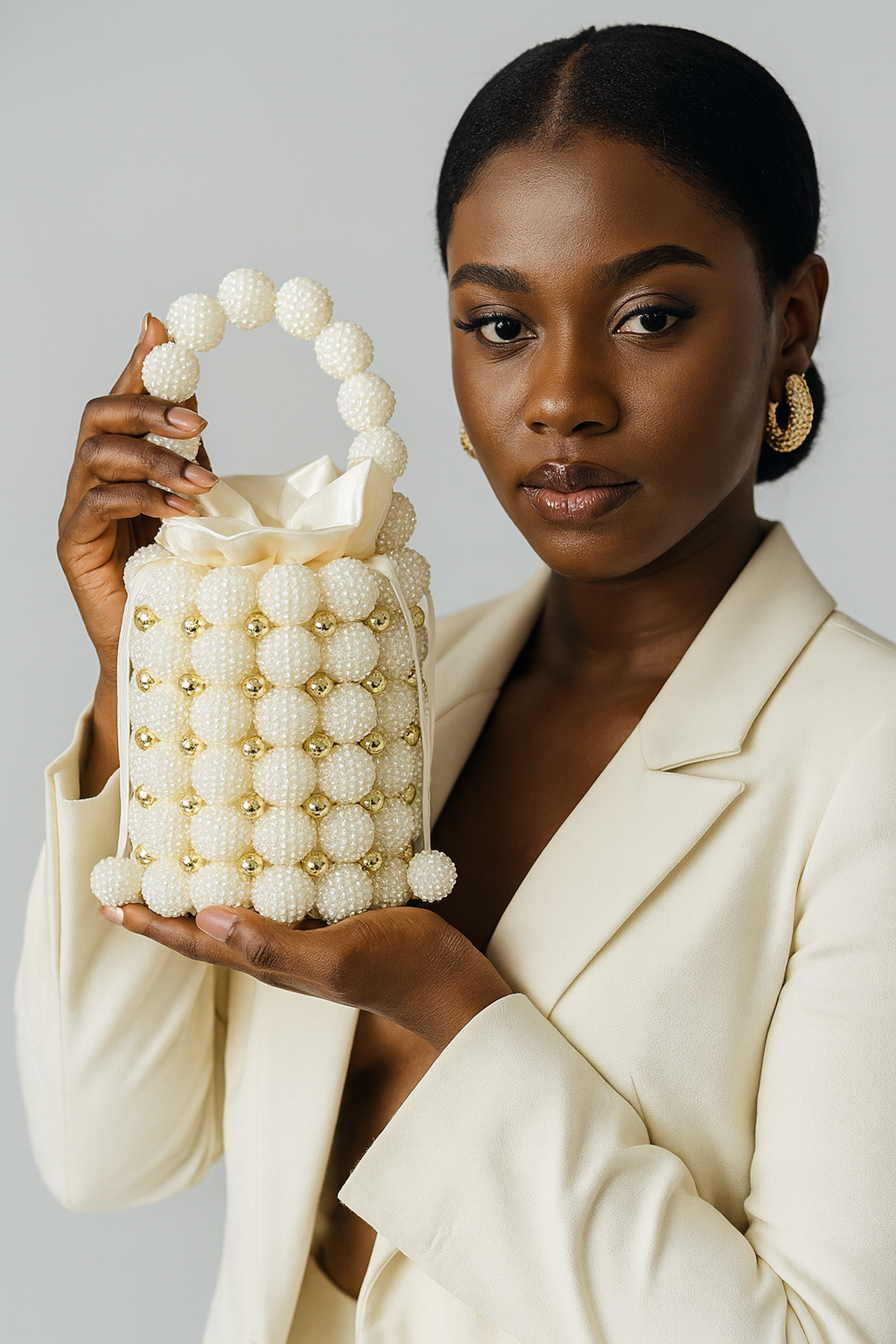 Sac Perlé Prestige – Élégance Blanche & Finition Luxe